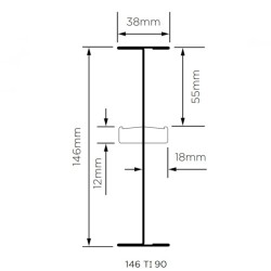 British Gypsum Gypframe 146 TI 90 I Stud 5 m (pack of 10)