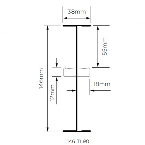 British Gypsum Gypframe 146 TI 90 I Stud 5 m (pack of 10)