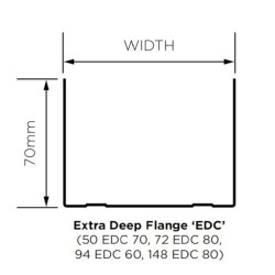 British Gypsum Gypframe 50 EDC 70 Extra Deep Flange Channel (pack of 10)