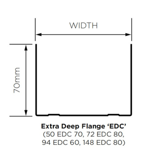 British Gypsum Gypframe 50 EDC 70 Extra Deep Flange Channel (pack of 10)
