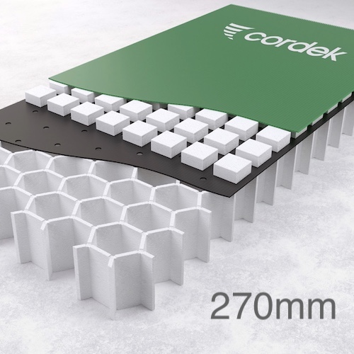 270mm Cordek Cellvent HX Ground Heave Cellular EPS Void Former - Grade 13/18 - 1200mm x 2400mm
