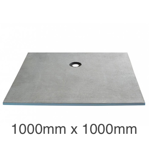 Marmox Showerlay 360 - Offset Draining  Shower Tray - 20mm x 1000mm x 1000mm