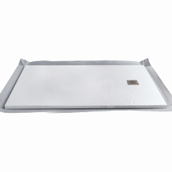 Marmox Polar White Decotray - Offset Draining  Shower Tray - 1850mm x 900mm