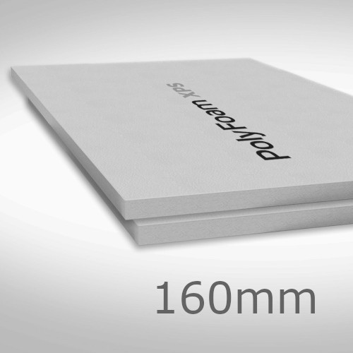 160mm Polyfoam XPS Roofboard - Extra grade - Extruded Polystyrene Board (pack of 3) - 600mm x 1250mm