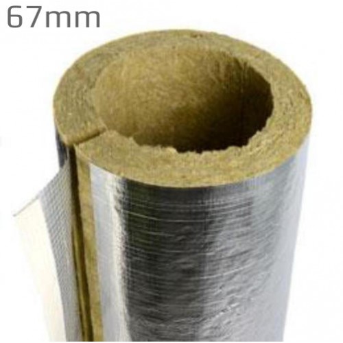 67mm Bore 25mm Thick Rockwool RockLap Pipe Insulation