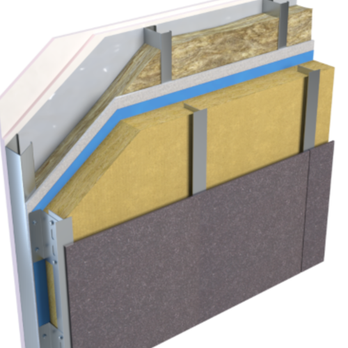 50mm Unilin Stonewool SW/RS Insulation Slab - Ventilated Rainscreen Cladding - 1200mm x 600mm - Pack of 4