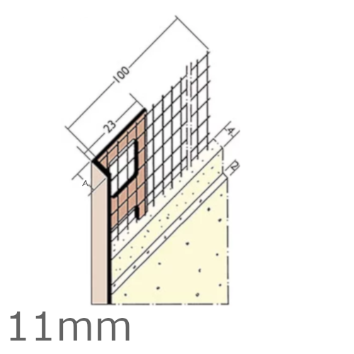 11mm PVC Mesh Wing Render Stop Bead
