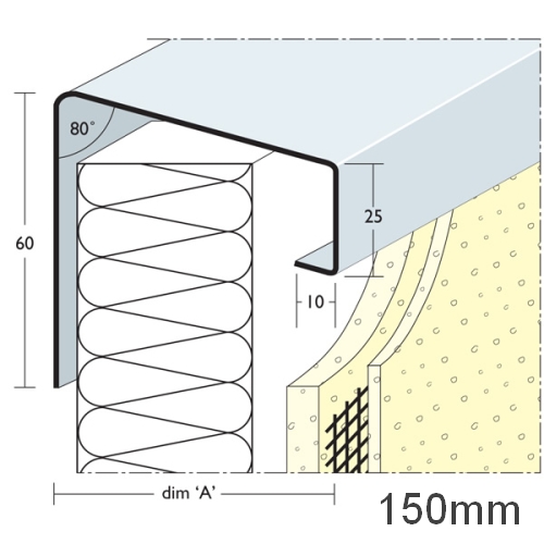 150mm Soffit Flashing and Window Sill Extensions (with full end caps-pair) - 2.5m Length.
