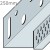 250mm Aluminium Brickslip Base Profile - 2.5m length