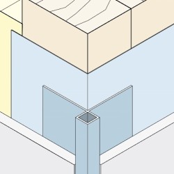 Aluminium Facade Corner Profile Without Covered Cutting Edges - Profile 9442 - length of 3m - pack of 10