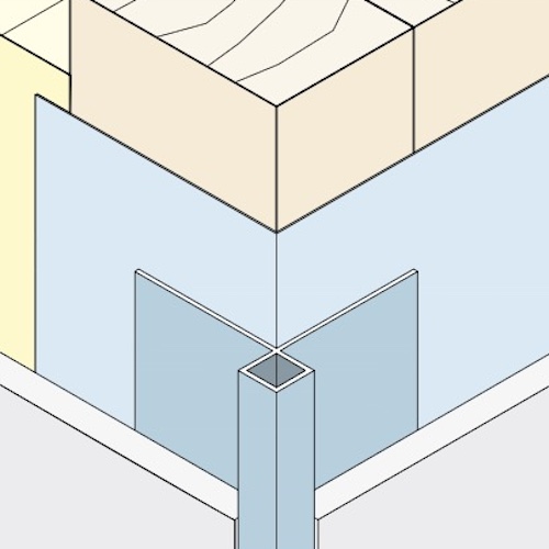 Aluminium Facade Corner Profile Without Covered Cutting Edges - Profile 9440 - length of 3m - pack of 10
