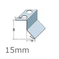 15mm Stainless Steel Full System Horizontal Joint Angle - length 2.5m (pack of 10).
