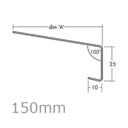 150mm Aluminium Window Sill Extensions WEC 761 (with full end caps - pair) - 2.5m Length