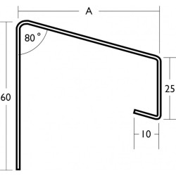 50mm Soffit Flashing and Window Sill Extensions (with full end caps-pair) - 2.5m Length.