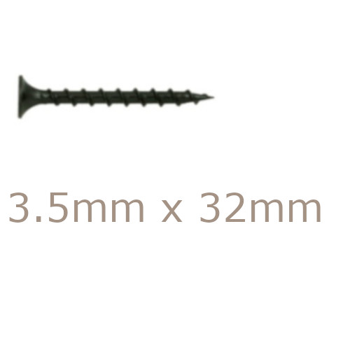3.5x32mm Drywall Screws - Coarse Thread Sharp Point  - box of 1000