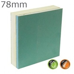 78mm British Gypsum Gyproc Thermaline PIR MR Insulated Plasterboard - (68.5mm PIR and 12.5mm Gyproc MR WallBoard)