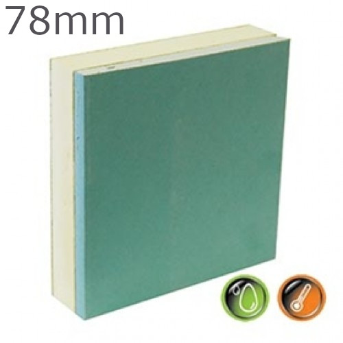 78mm British Gypsum Gyproc Thermaline PIR MR Insulated Plasterboard - (68.5mm PIR and 12.5mm Gyproc MR WallBoard)